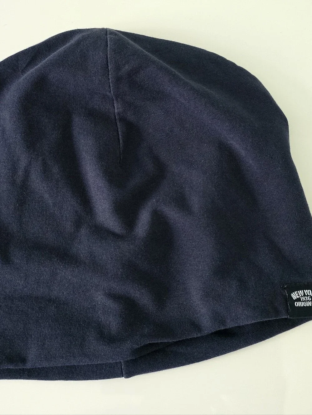Black & White Striped, Navy Kids Beanie Soft Lightweight